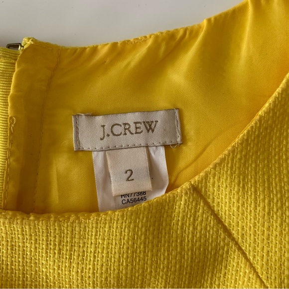 J. Crew yellow basket weave shift dress size 2 - Picture 3 of 9